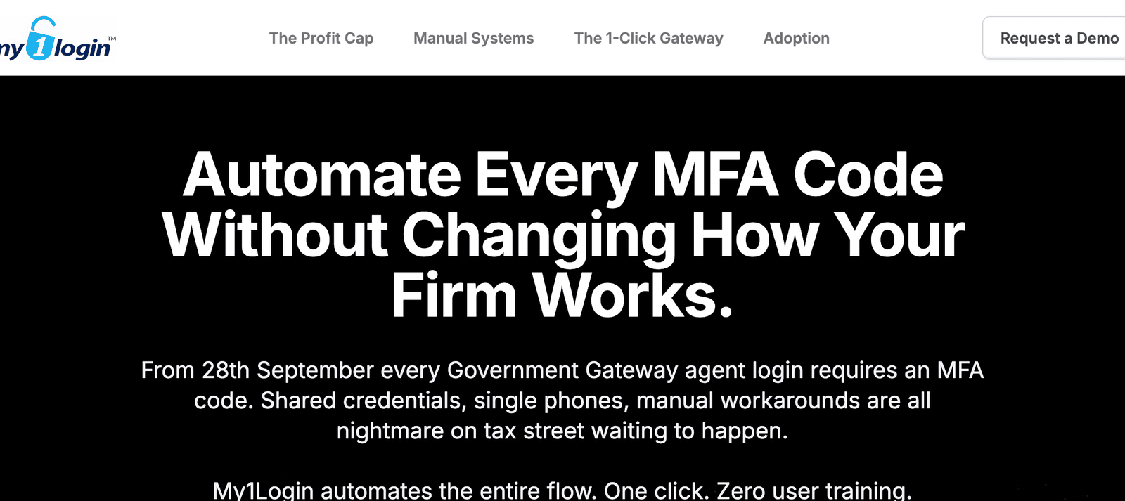 The page PacedRevenue built on HMRC's new sign-in rule: Automate Every MFA Code Without Changing How Your Firm Works.